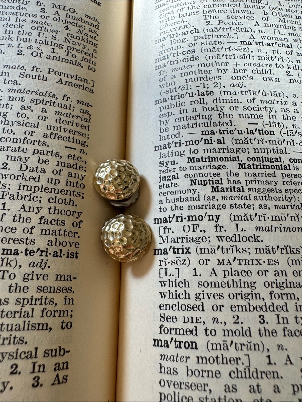 Textured Round Metal Post Earrings - Gold/Silver Tone